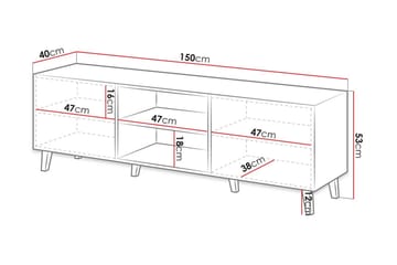 Juniskär Tv-bänk 40x52x150 cm Scandinavian Choice Vit - Huonekalut - TV- & Mediakalusteet - Tv taso & Mediataso