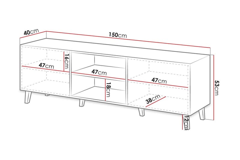 Juniskär Tv-bänk 40x52x150 cm Scandinavian Choice Vit - Huonekalut - TV- & Mediakalusteet - Tv taso & Mediataso