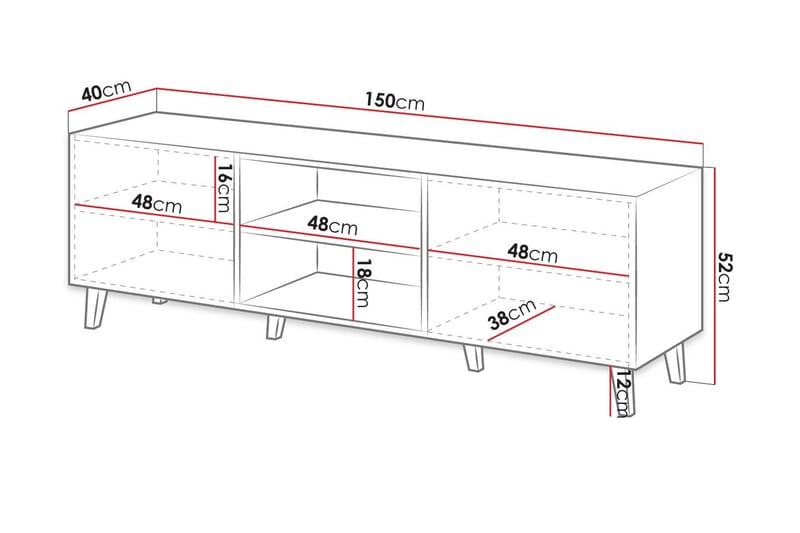 Juniskär Tv-bänk 40x52x150 cm Scandinavian Choice Vit - Huonekalut - TV- & Mediakalusteet - Tv taso & Mediataso