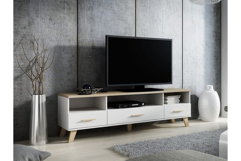 Kardos tv-taso 180 cm tammi - Valkoinen|Beige - Huonekalut - TV- & Mediakalusteet - Tv taso & Mediataso