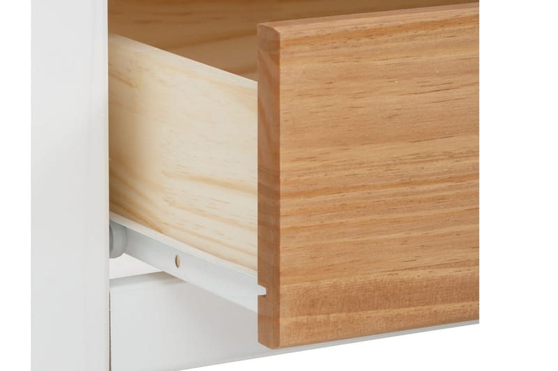 Lenham tv-taso 110 cm säilytyksellä vaaleasta puusta - Valkoinen|Beige - Huonekalut - TV- & Mediakalusteet - Tv taso & Mediataso