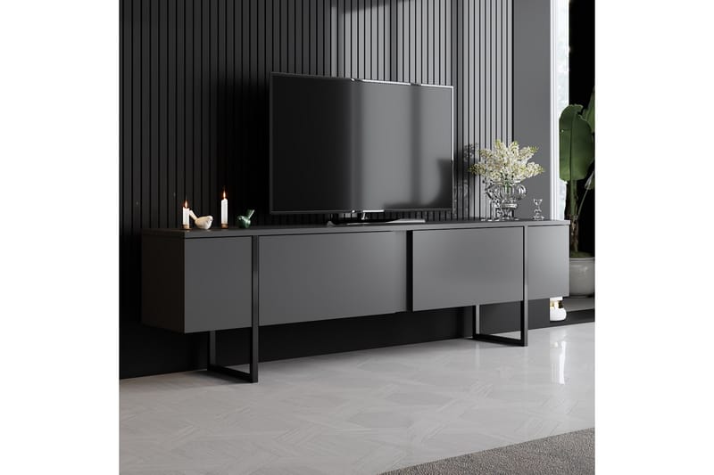 Luxe TV-taso 180x50 cm Musta - Hanah Home - Huonekalut - TV- & Mediakalusteet - Tv taso & Mediataso