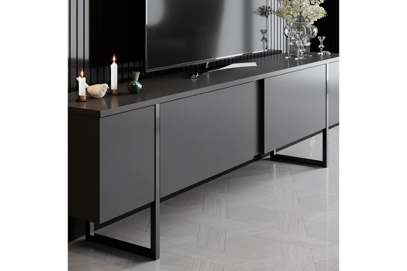 Luxe TV-taso 180x50 cm Musta - Hanah Home - Huonekalut - TV- & Mediakalusteet - Tv taso & Mediataso