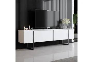 Luxe TV-taso 180x50 cm Valkoinen/Musta - Hanah Home - Huonekalut - TV- & Mediakalusteet - Tv taso & Mediataso