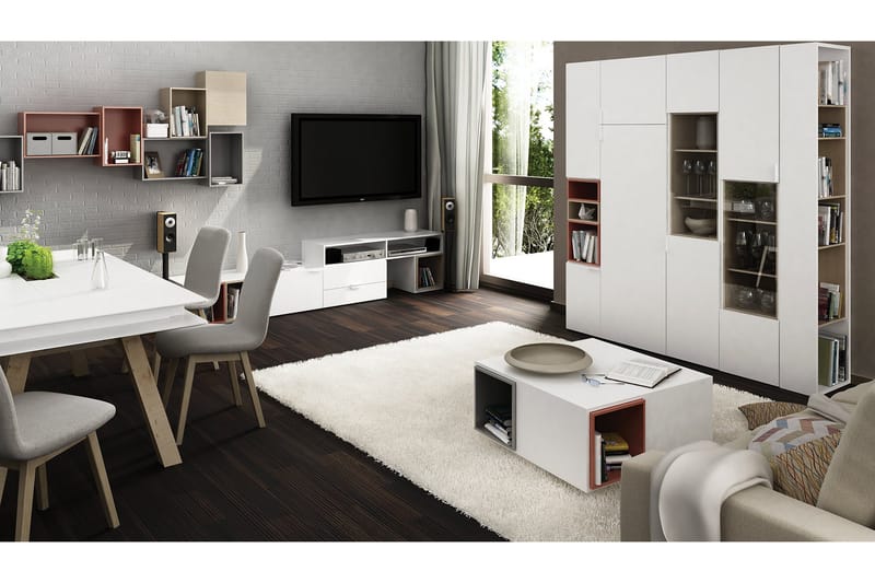 Mediataso 4You 187 cm Valkoinen - VOX - Huonekalut - TV- & Mediakalusteet - Tv taso & Mediataso