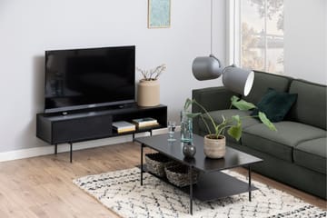 Mehoopany lattialla seisova tv-taso 140 cm säilytystilalla maalattua puuta - Musta - Huonekalut - TV- & Mediakalusteet - Tv taso & Mediataso