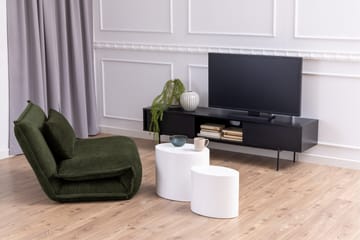 Mehoopany lattialle sijoitettava tv-taso 180 cm säilytystilalla tummaa puuta - Musta - Huonekalut - TV- & Mediakalusteet - Tv taso & Mediataso