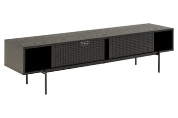 Mehoopany lattialle sijoitettava tv-taso 180 cm säilytystilalla tummaa puuta - Musta - Huonekalut - TV- & Mediakalusteet - Tv taso & Mediataso