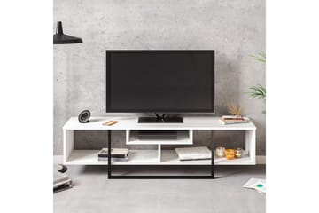 Naftali lattialle sijoitettava tv-taso 149 cm säilytystilalla, maalattua puuta - Valkoinen - Huonekalut - TV- & Mediakalusteet - Tv taso & Mediataso