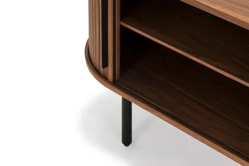 Noira ovaali säleikköinen TV-taso, pähkinäpuu, 150x45 cm - Tummanruskea / ruskea puu - Huonekalut - TV- & Mediakalusteet - Tv taso & Mediataso