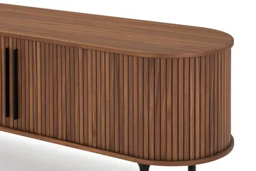Noira ovaali säleikköinen TV-taso, pähkinäpuu, 150x45 cm - Tummanruskea / ruskea puu - Huonekalut - TV- & Mediakalusteet - Tv taso & Mediataso