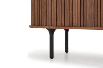 Noira Uritettu Soikea TV-taso 150 cm Säilytystilalla Puuta ja Pähkinää - Ruskea - Huonekalut - TV- & Mediakalusteet - Tv taso & Mediataso