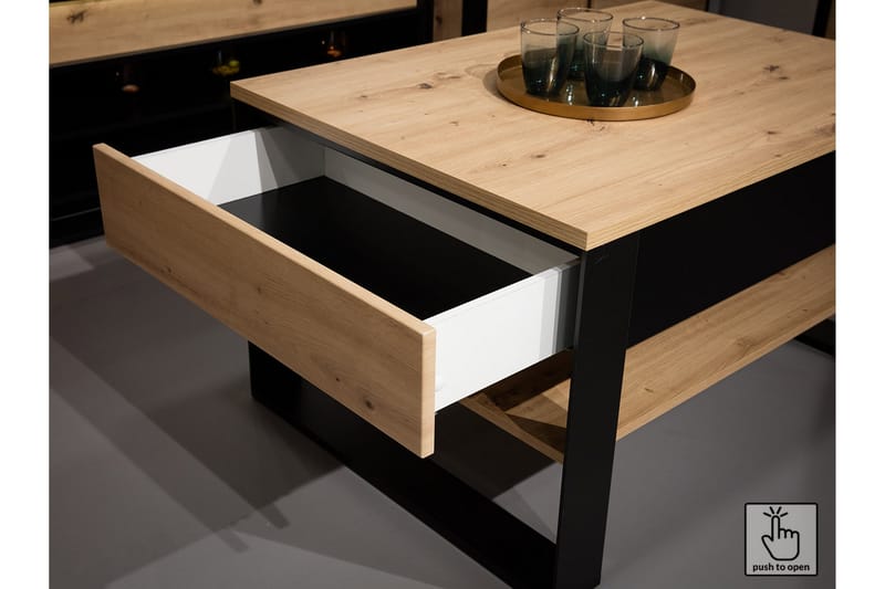 Quant 41x155 cm - Tammi/Musta - Huonekalut - TV- & Mediakalusteet - Tv taso & Mediataso