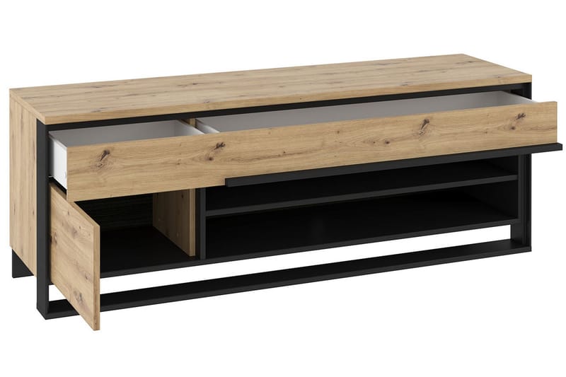 Quant 41x155 cm - Tammi/Musta - Huonekalut - TV- & Mediakalusteet - Tv taso & Mediataso