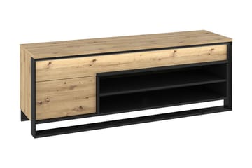 Quant lattialla seisova tv-taso 155 cm säilytystilalla vaaleaa puuta - Beige - Huonekalut - TV- & Mediakalusteet - Tv taso & Mediataso