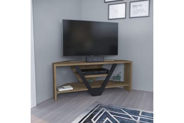 Rinorea lattialla seisova tv-taso 90 cm säilytystilalla tummasta puusta - Vaaleanruskea - Huonekalut - TV- & Mediakalusteet - Tv taso & Mediataso