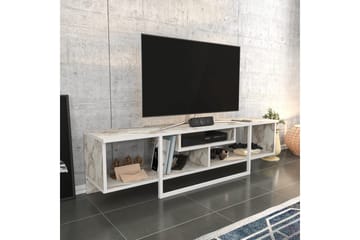 Rinorea lattialle sijoitettava tv-taso 150 cm säilytyksellä puuta - Valkoinen - Huonekalut - TV- & Mediakalusteet - Tv taso & Mediataso
