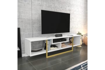 Rinorea lattiamallinen tv-taso 150 cm säilytystilalla maalattua puuta - Valkoinen - Huonekalut - TV- & Mediakalusteet - Tv taso & Mediataso