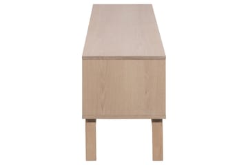 Sakie lattiaseisova tv-taso 160 cm säilytyksellä vaaleaa puuta - Vaaleanbeige - Huonekalut - TV- & Mediakalusteet - Tv taso & Mediataso