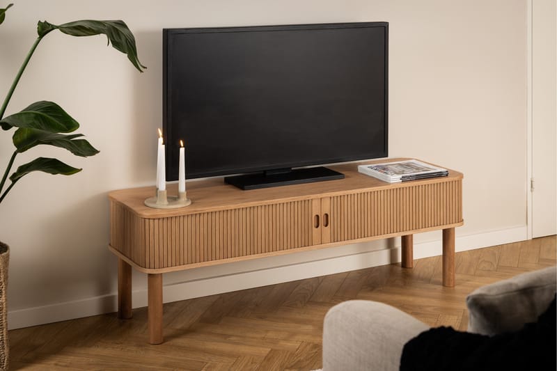 Samay lattiaseisova tv-taso 140 cm säilytyksellä tammi - Ruskea - Huonekalut - TV- & Mediakalusteet - Tv taso & Mediataso