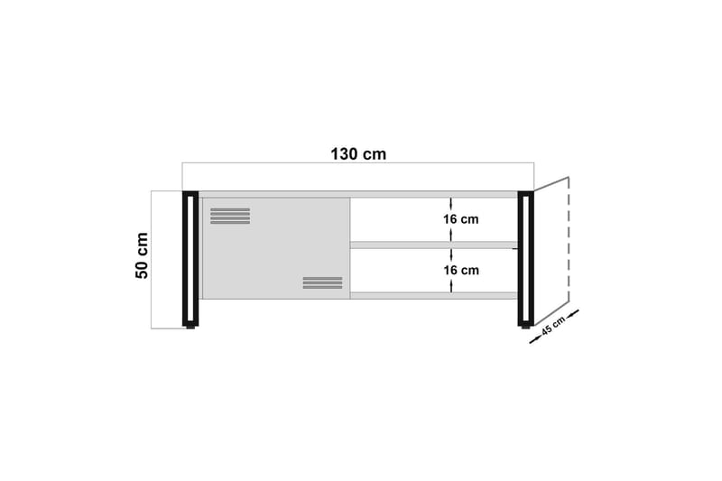 Sapphira TV-taso 130 cm - Huonekalut - TV- & Mediakalusteet - Tv taso & Mediataso