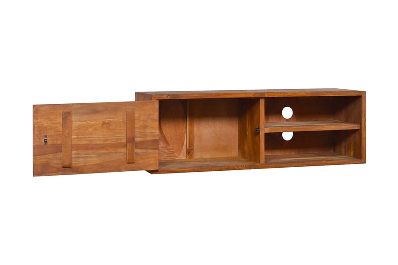 Seinään kiinnitettävä TV-taso 90x30x30 cm täysi tiikki - Ruskea - Huonekalut - TV- & Mediakalusteet - Tv taso & Mediataso