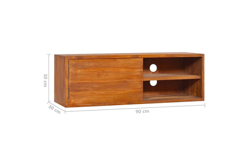 Seinään kiinnitettävä TV-taso 90x30x30 cm täysi tiikki - Ruskea - Huonekalut - TV- & Mediakalusteet - Tv taso & Mediataso