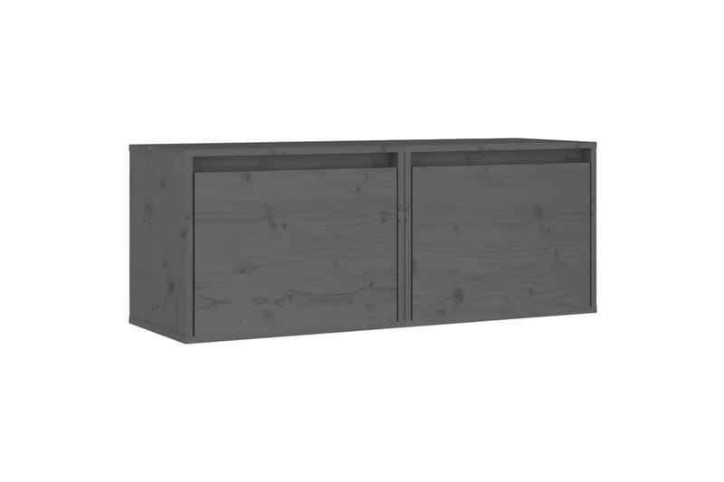 Seinäkaapit 2 kpl harmaa 45x30x35 cm täysi mänty - Harmaa - Tv taso & Mediataso