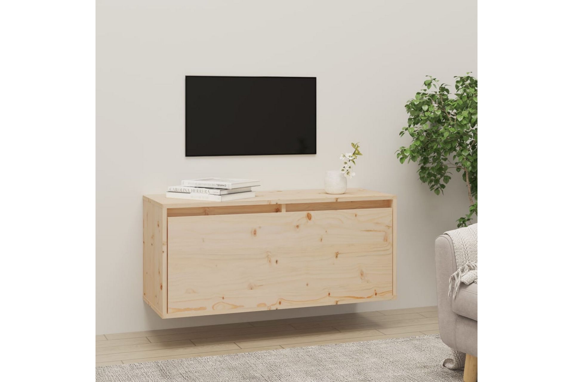 Seinäkaappi 80x30x35 cm täysi mänty - Ruskea - Huonekalut - TV- & Mediakalusteet - Tv taso & Mediataso