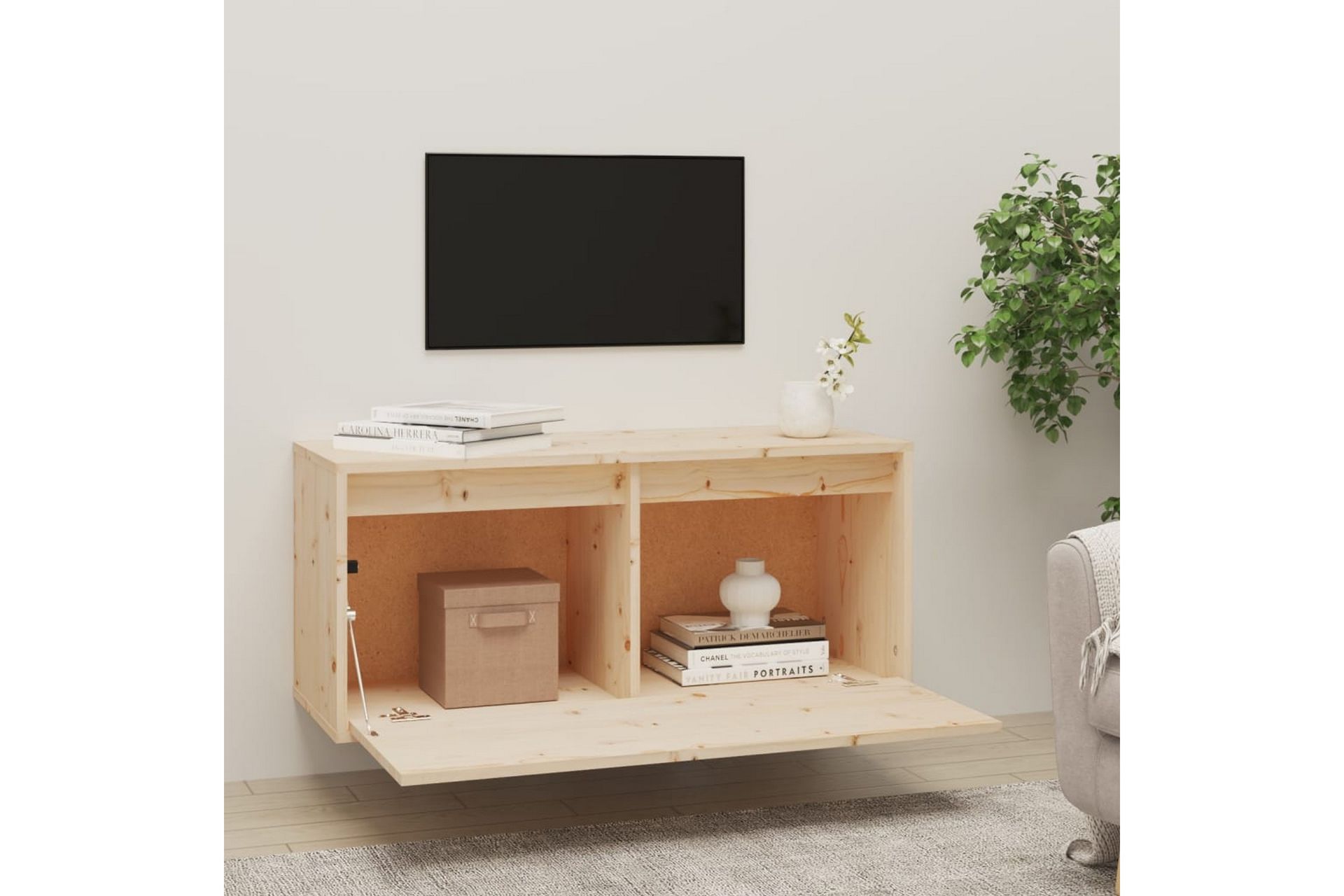 Seinäkaappi 80x30x35 cm täysi mänty - Ruskea - Huonekalut - TV- & Mediakalusteet - Tv taso & Mediataso