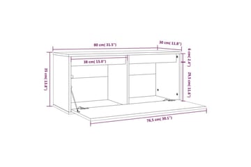 Seinäkaappi 80x30x35 cm täysi mänty - Ruskea - Huonekalut - TV- & Mediakalusteet - Tv taso & Mediataso