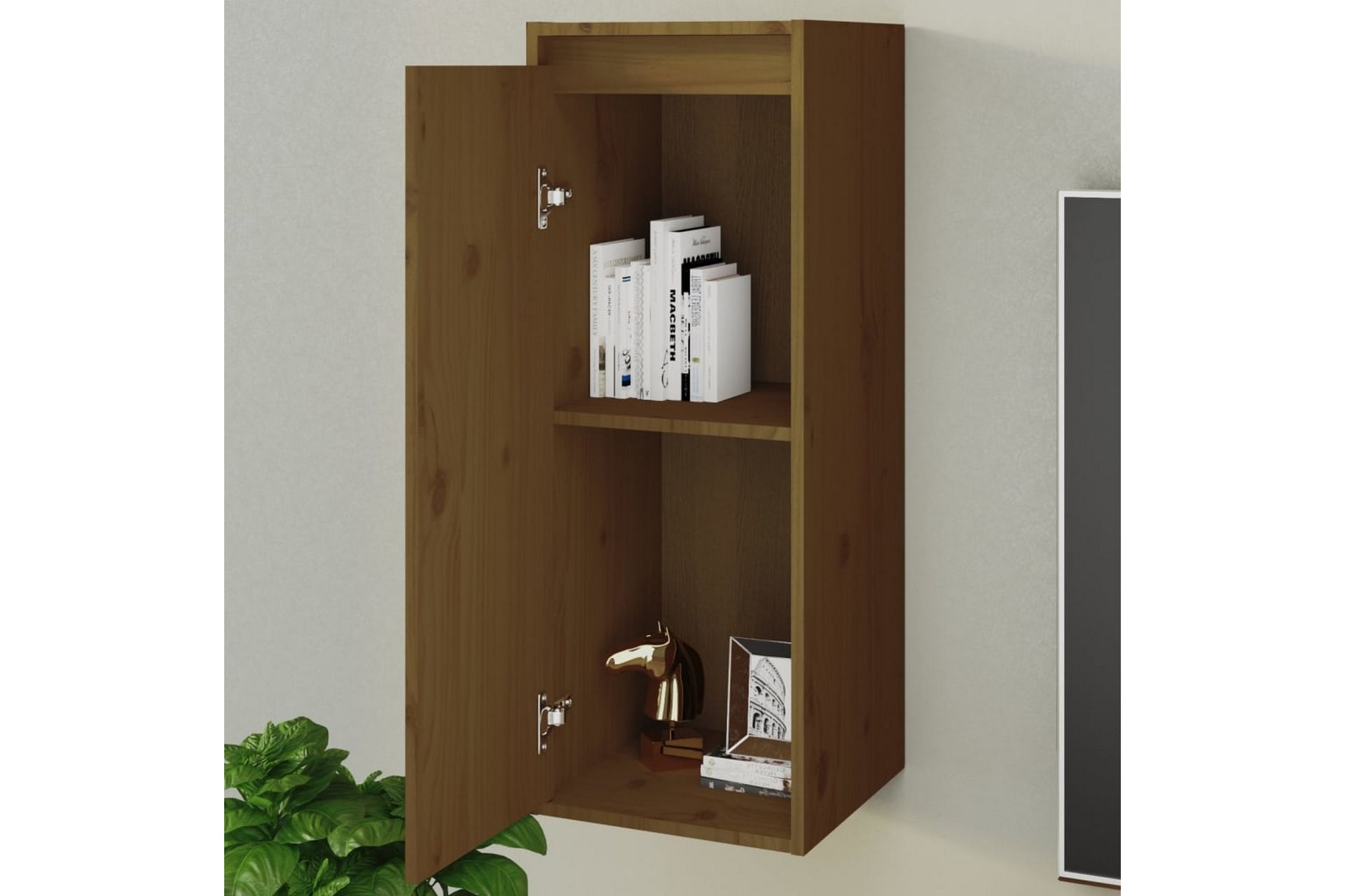 Seinäkaappi hunajanruskea 30x30x80 cm täysi mänty - Ruskea - Huonekalut - TV- & Mediakalusteet - Tv taso & Mediataso