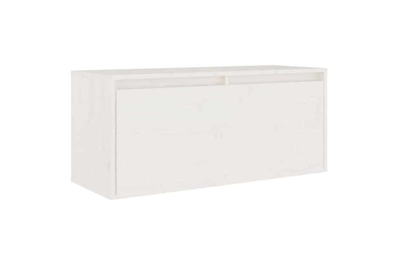 Seinäkaappi valkoinen 80x30x35 cm täysi mänty - Valkoinen - Huonekalut - TV- & Mediakalusteet - Tv taso & Mediataso