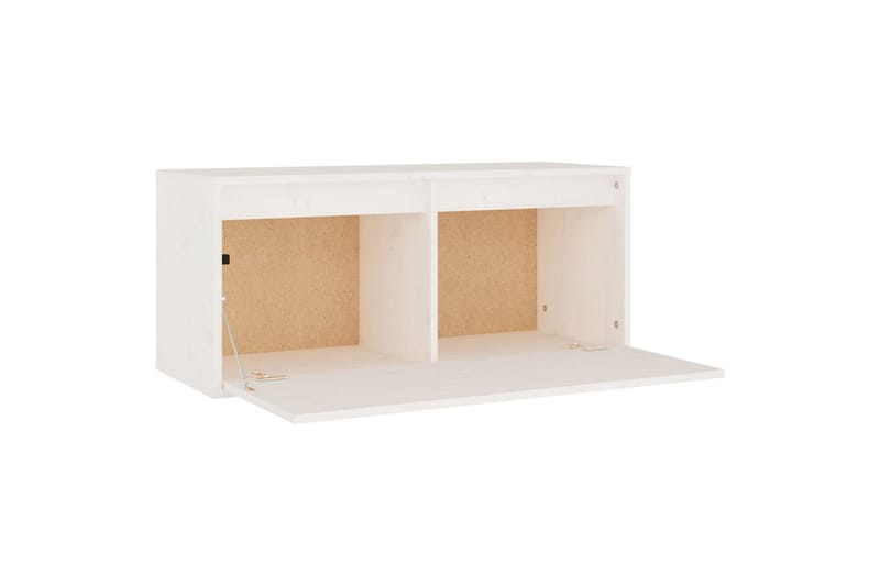 Seinäkaappi valkoinen 80x30x35 cm täysi mänty - Valkoinen - Huonekalut - TV- & Mediakalusteet - Tv taso & Mediataso