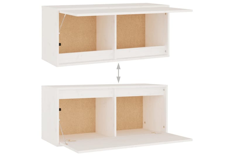 Seinäkaappi valkoinen 80x30x35 cm täysi mänty - Valkoinen - Huonekalut - TV- & Mediakalusteet - Tv taso & Mediataso