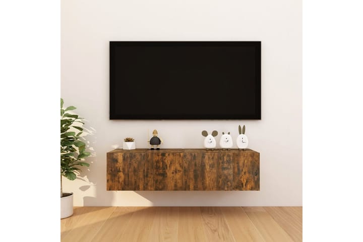 Seinäkiinnitettävä TV-kaapit 4 kpl savutammi 30,5x30x30 cm - Ruskea - Tv taso & Mediataso