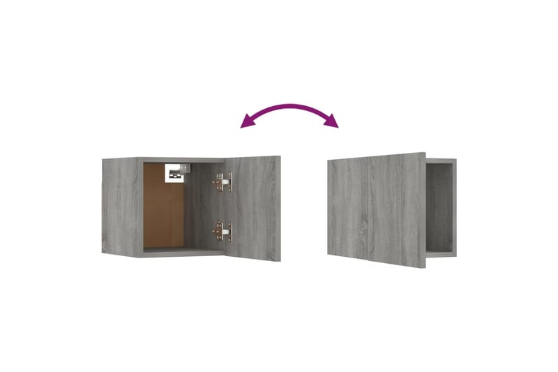 Seinäkiinnitettävä TV-kaappi harmaa Sonoma 30,5x30x30 cm - Harmaa - Huonekalut - TV- & Mediakalusteet - Tv taso & Mediataso