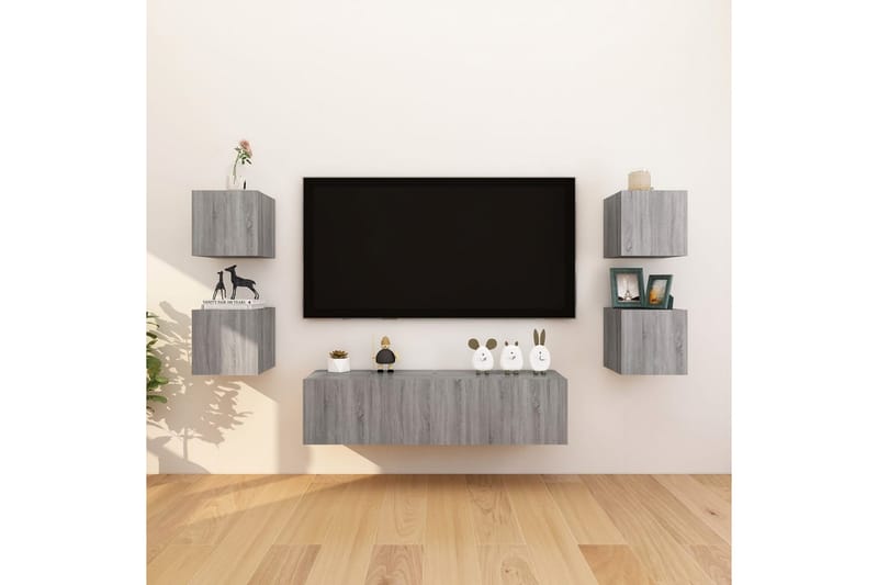 Seinäkiinnitettävä TV-kaappi harmaa Sonoma 30,5x30x30 cm - Harmaa - Huonekalut - TV- & Mediakalusteet - Tv taso & Mediataso