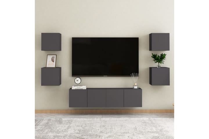 Seinäkiinnitettävä TV-taso 30,5x30x30 cm - Harmaa - Tv taso & Mediataso