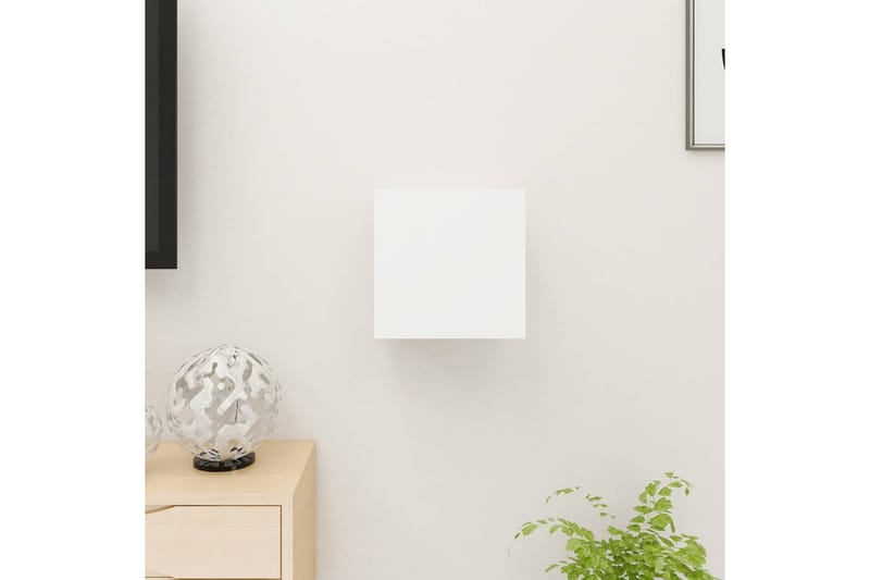 Seinäkiinnitettävä TV-taso 30,5x30x30cm - Valkoinen Korkeakiilto - Huonekalut - TV- & Mediakalusteet - Tv taso & Mediataso