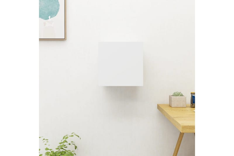 Seinäkiinnitettävä TV-taso 30,5x30x30cm - Valkoinen Korkeakiilto - Huonekalut - TV- & Mediakalusteet - Tv taso & Mediataso