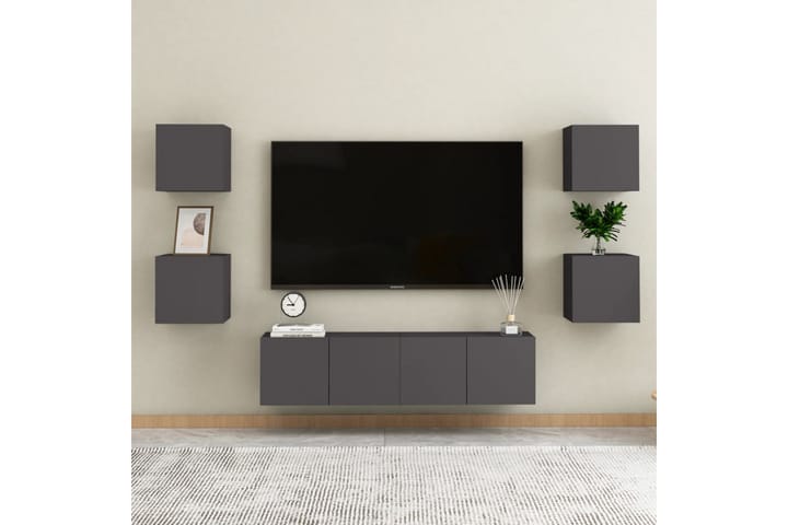 Seinäkiinnitettävät TV-tasot 2 kpl 30,5x30x30 cm - Harmaa - Tv taso & Mediataso