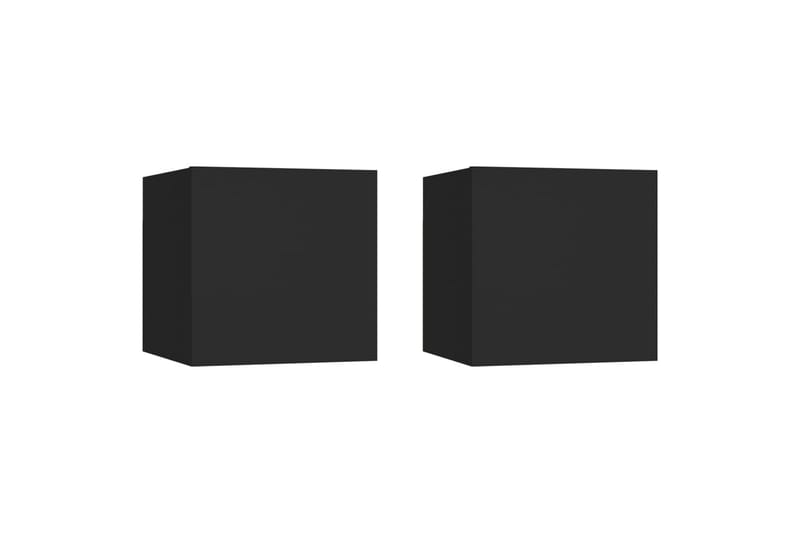 Seinäkiinnitettävät TV-tasot 2 kpl musta 30,5x30x30cm - Musta - Huonekalut - TV- & Mediakalusteet - Tv taso & Mediataso