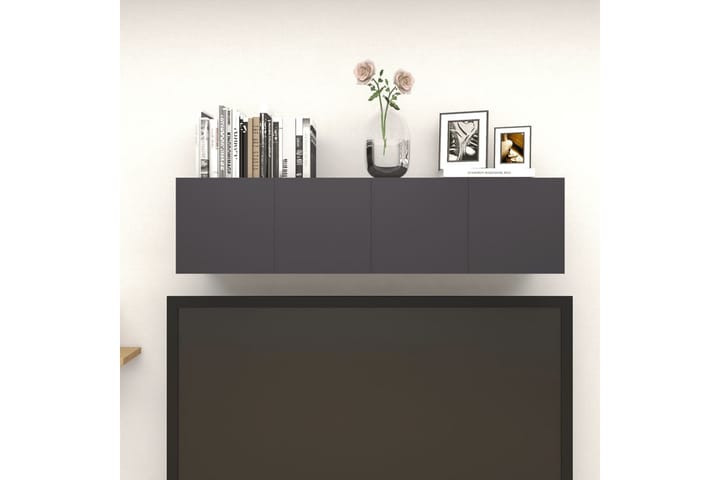 Seinäkiinnitettävät TV-tasot 4 kpl 30,5x30x30 cm - Harmaa - Tv taso & Mediataso