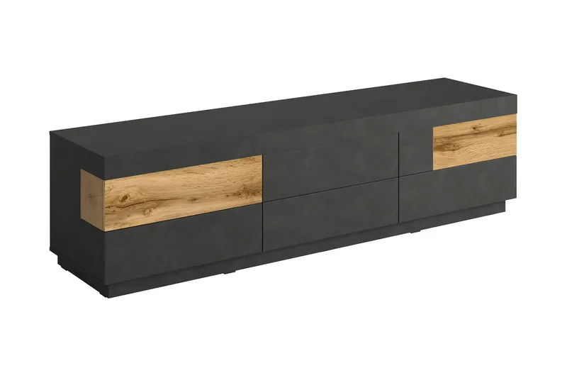 Silke Modern lattiaseisova tv-taso 206 cm säilytyksellä tammi, Antrasiitti