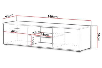 Soho TV-taso 140x43x37 cm - Huonekalut - TV- & Mediakalusteet - Tv taso & Mediataso