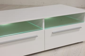 Stockend lattiaseisova tv-taso 100 cm säilytyksellä, maalattu puu - Valkoinen - Huonekalut - TV- & Mediakalusteet - Tv taso & Mediataso
