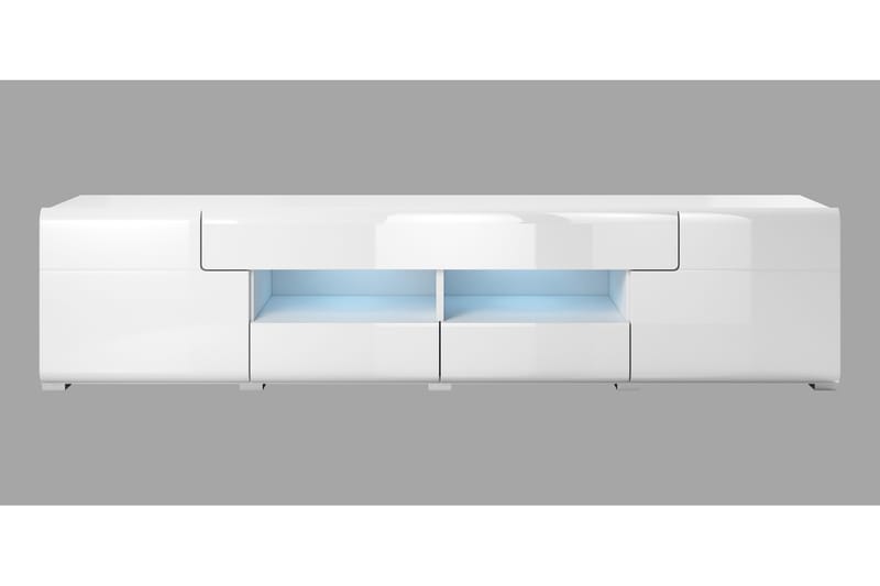 Toreno lattiaseisova tv-taso 208 cm säilytyksellä maalattu puu - Valkoinen - Huonekalut - TV- & Mediakalusteet - Tv taso & Mediataso