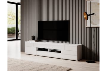 Toreno lattiaseisova tv-taso 208 cm säilytyksellä maalattu puu - Valkoinen - Huonekalut - TV- & Mediakalusteet - Tv taso & Mediataso