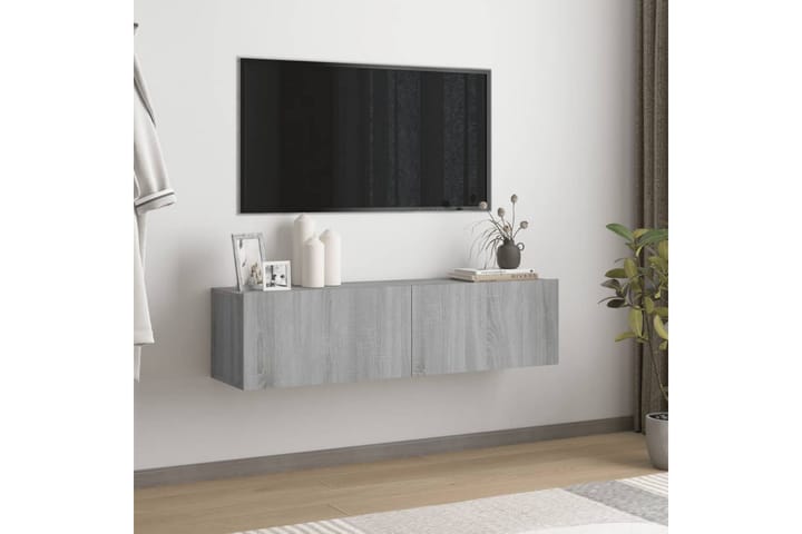 TV-seinäkaappi harmaa Sonoma 120x30x30 cm tekninen puu - Harmaa - Tv taso & Mediataso